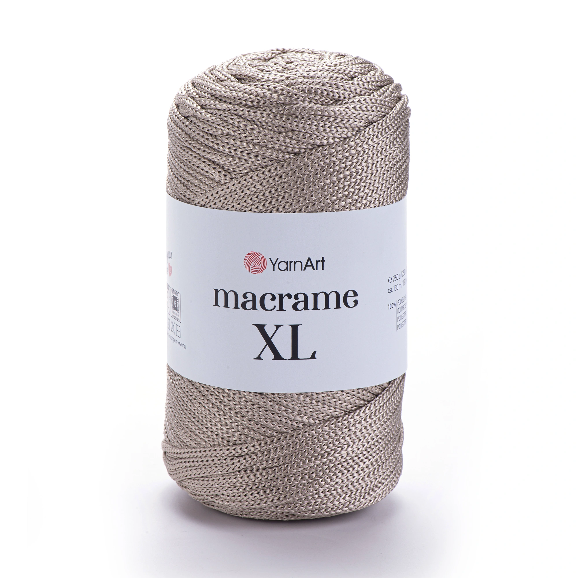 YARNART_MACRAME_XL_156 Yarnart Macrame XL 156 сіро-бежевий шнур макраме 3 мм 100% поліестер купити в Київ