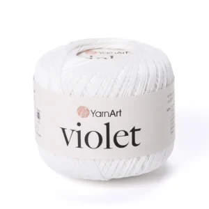 Yarnart Violet 1000 Білосніжний 100% мерсеризована бавовна 282 м/50г