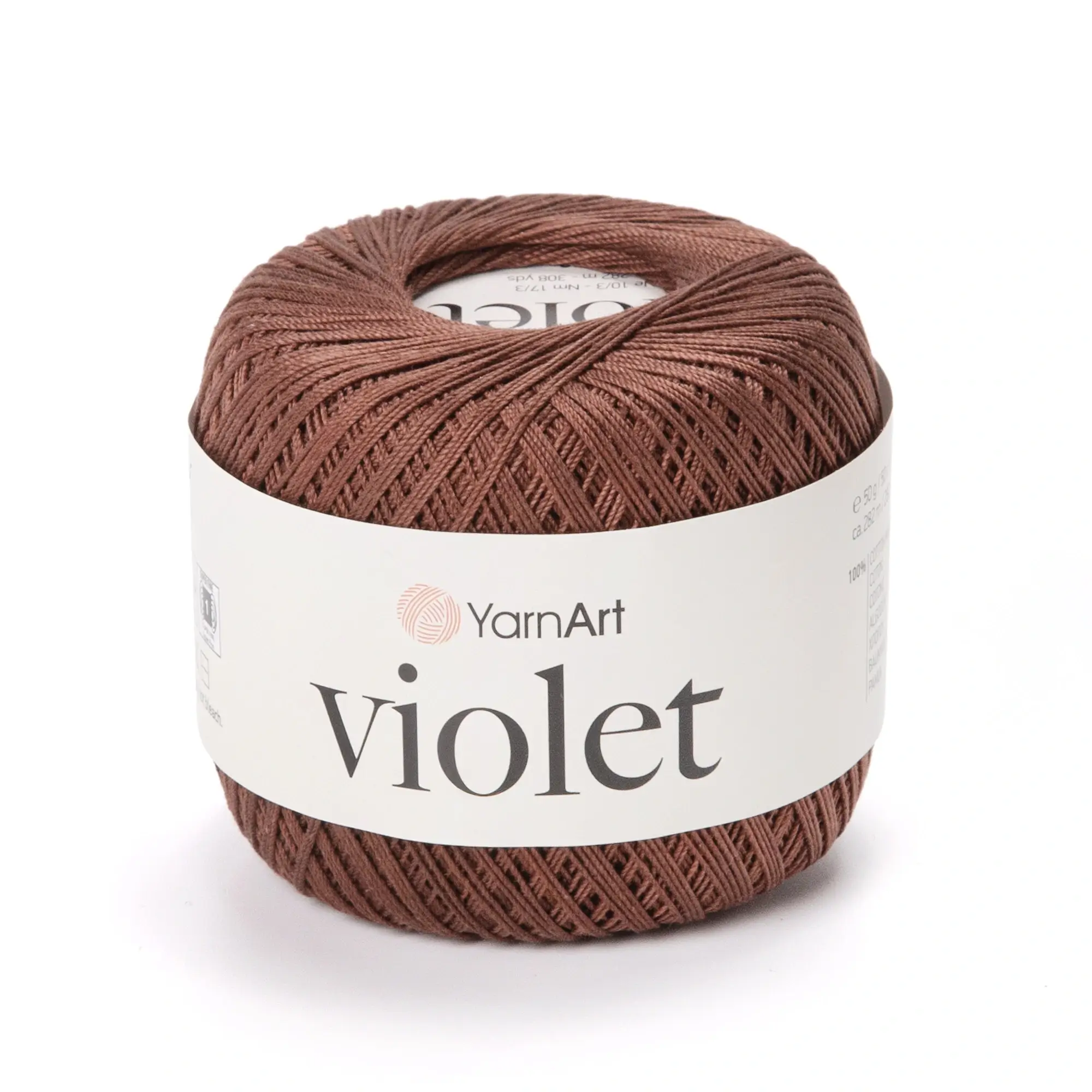 YARNART_VIOLET_0077 Yarnart Violet 0077 шоколадний 100% мерсеризована бавовна 282 м/50г