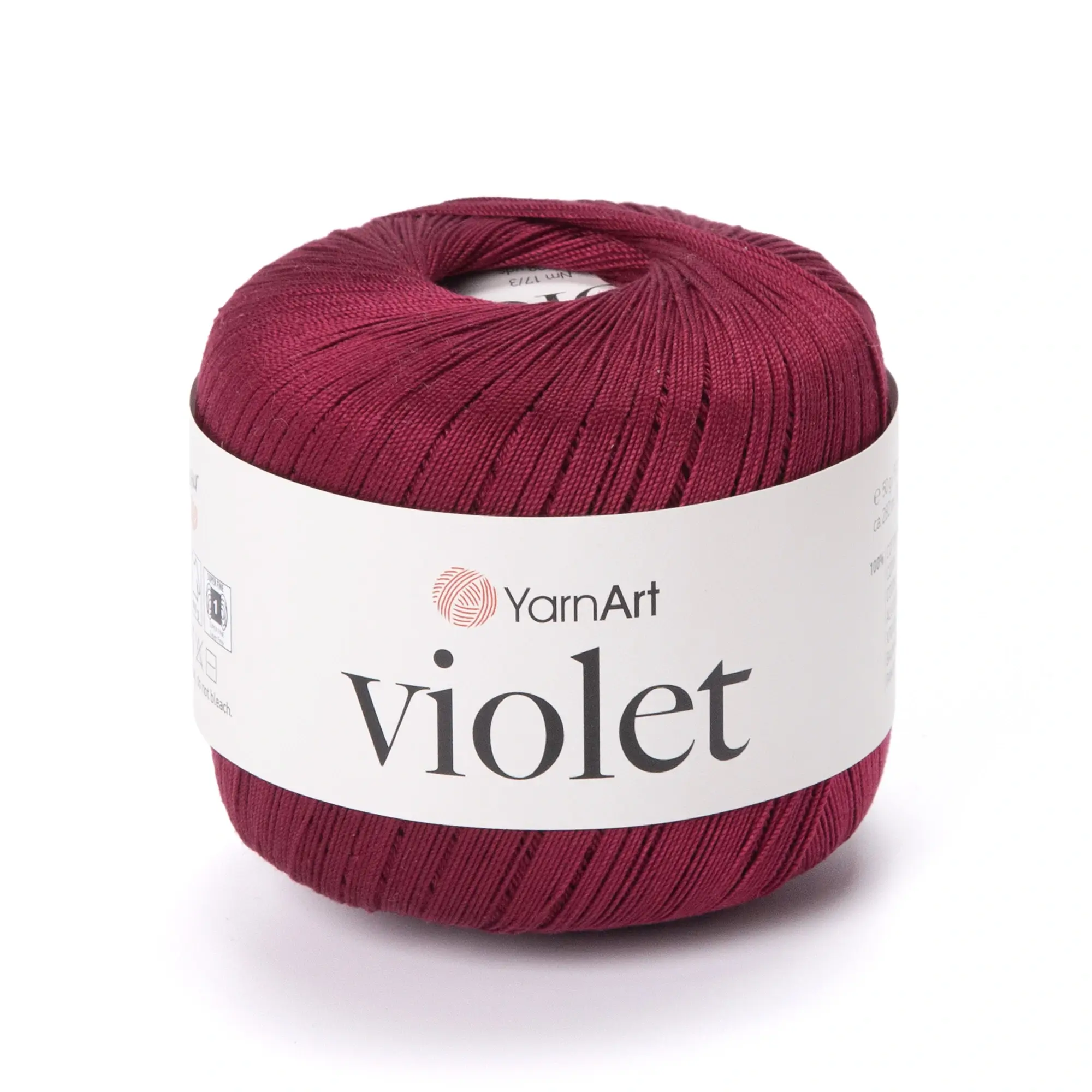 YARNART_VIOLET_0112 Yarnart Violet 0112 Бордо 100% мерсеризована бавовна 282 м/50г