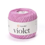 Yarnart Violet 0319 рожевий 100% мерсеризована бавовна 282 м/50г