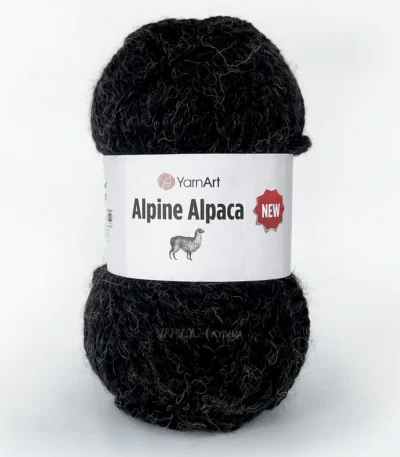 yarnart alpine alpaca 1439 антрацит. Товста пряжа з альпакою