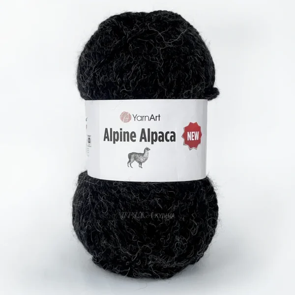 yarnart alpine alpaca 1439 антрацит. Товста пряжа з альпакою