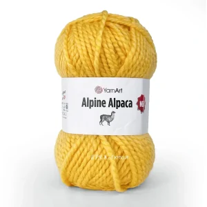 yarnart alpine alpaca 1448 жовтий. Товста пряжа з альпакою