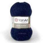 yarnart alpine alpaca 437 синій товста пряжа для в'язання з альпакою
