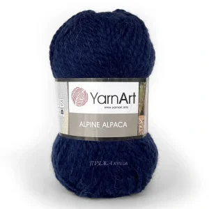 yarnart alpine alpaca 437 синій товста пряжа для в'язання з альпакою