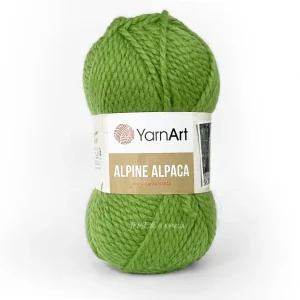 yarnart alpine alpaca 449 зелене яблуко 30% альпака 10% вовна 60% акрил