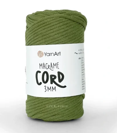 YarnArt Macrame Cord 3мм 772 синій — міцний бавовняний шнур 3мм для в'язання сумки гачком купити в Магазин пряжі Київ, Хорива 1 А