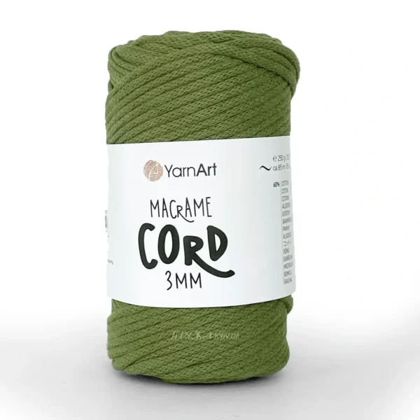 YarnArt Macrame Cord 3мм [attr name="pa_n-color"] [attr name="pa_color"] — міцний бавовняний шнур 3мм для в'язання сумки гачком купити в Магазин пряжі Київ, Хорива 1 А