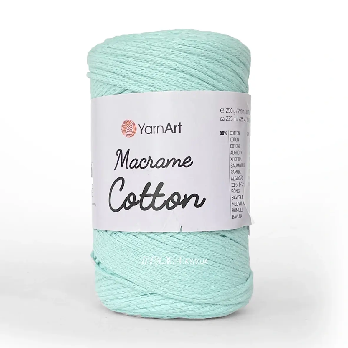 Yarnart_macrame_cotton-775 Yarnart Macrame Cotton 775 ментол — пряжа-шнур для макраме і сумок, доступна в магазині Київ, Хорива 1-А