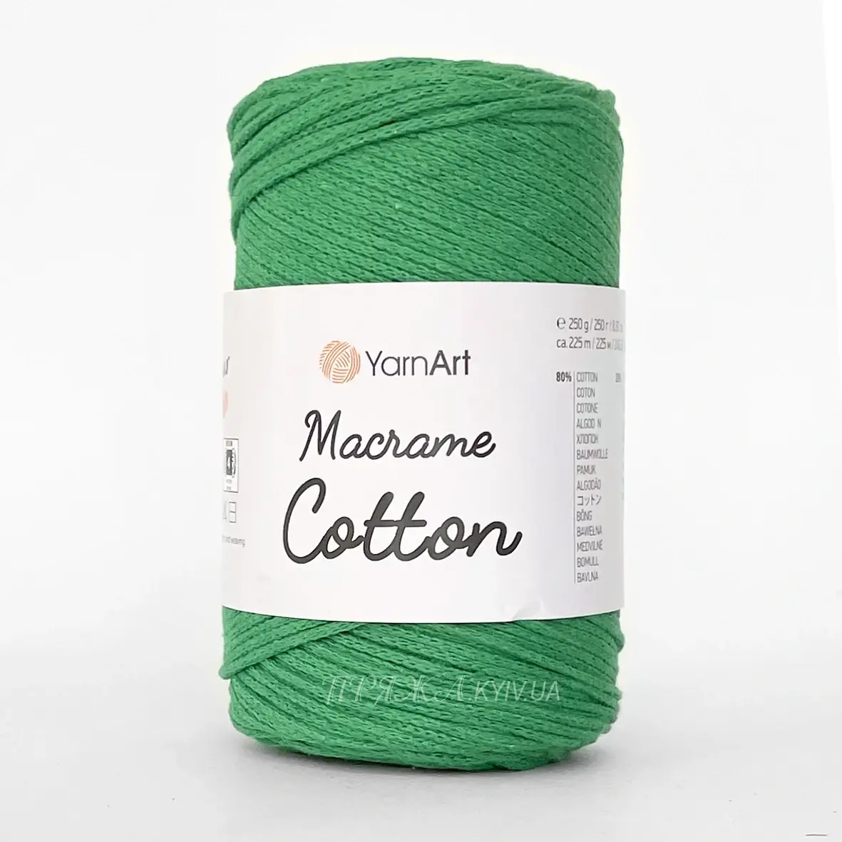 Yarnart Macrame Cotton 759 зелений — пряжа-шнур для макраме і сумок, доступна в магазині Київ, Хорива 1-А