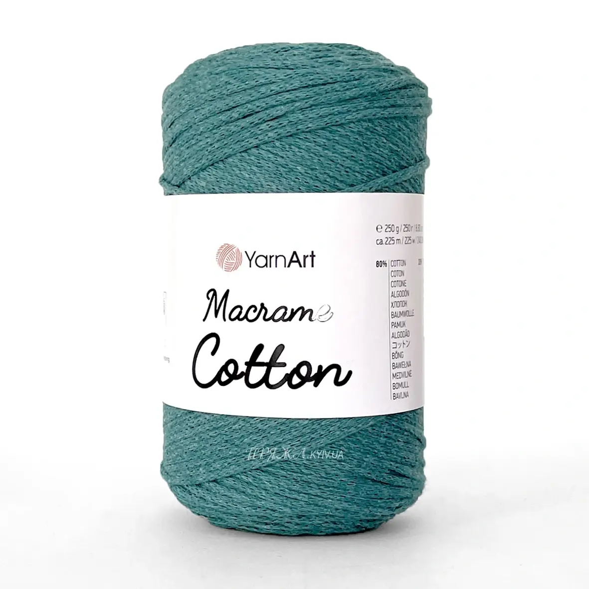 Yarnart_macrame_cotton_795 Yarnart Macrame Cotton 795 петроль — пряжа-шнур для макраме і сумок, доступна в магазині Київ, Хорива 1-А