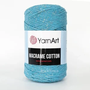 Yarnart Macrame Cotton Lurex 762 рожевий — шнур з люрексом 2 мм, моток 250 г