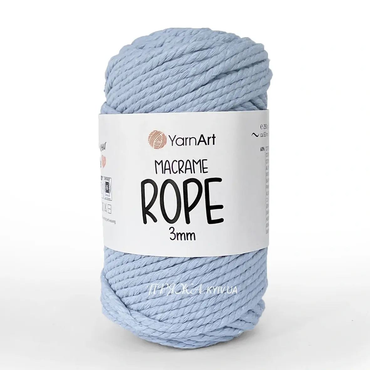 Шнур YarnArt Macrame Rope 3мм 794 полин — міцний бавовняний шнур 3мм для в'язання в припинди або купити в Магазин пряжі Київ, Хорива 1 А
