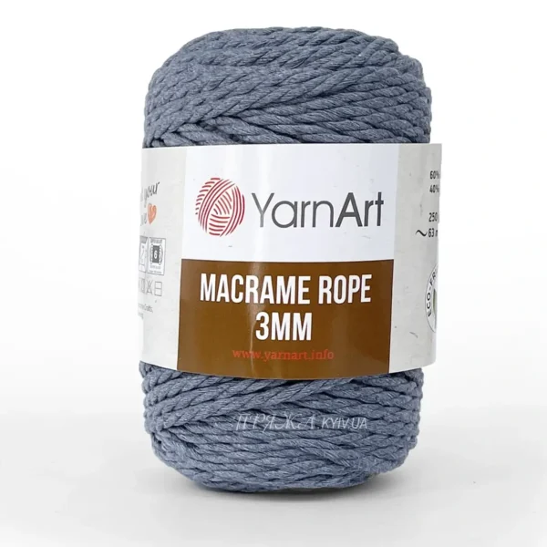 Шнур YarnArt Macrame Rope 3мм [attr name="pa_n-color"] [attr name="pa_color"] — міцний бавовняний шнур 3мм для в'язання в припинди або купити в Магазин пряжі Київ, Хорива 1 А