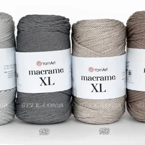 Yarnart Macrame XL - серія відтінків сірих та бежевих 100% поліестер купити в Україні