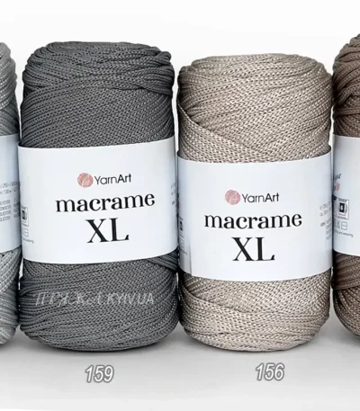 Yarnart Macrame XL - серія відтінків сірих та бежевих 100% поліестер купити в Україні