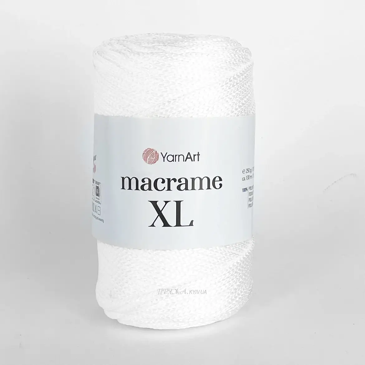 Yarnart_macrame_xl_154 Yarnart Macrame XL 154 білий шнур макраме 3 мм 100% поліестер купити Київ