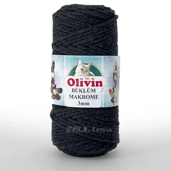 Кручений шнур макраме 3мм [attr name="pa_color"] Olivin Makrome 3 мм [attr name="pa_n-color"] 100% бавовна 105м /250г Туреччина