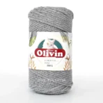 Кручений бавовняний шнур 3мм [Olivin Makrome 3mm 3516 сірий бавовняний кручений 105м /250г Туреччина
