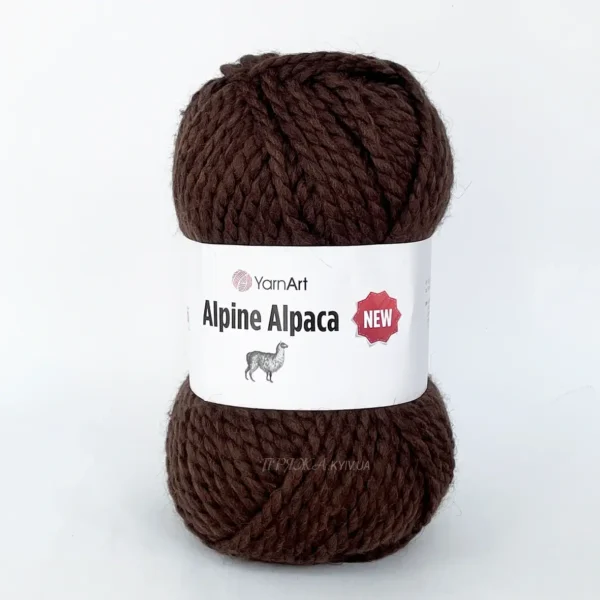 yarnart alpine alpaca 1431 шоколад товста пряжа з альпакою 20%