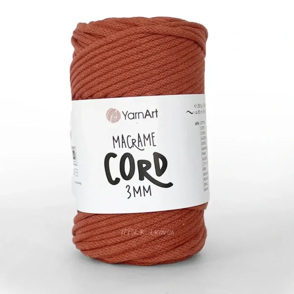 YarnArt Macrame Cord 3мм [attr name="pa_n-color"] [attr name="pa_color"] — міцний бавовняний шнур 3мм для в'язання сумки гачком купити в Магазин пряжі Київ, Хорива 1 А