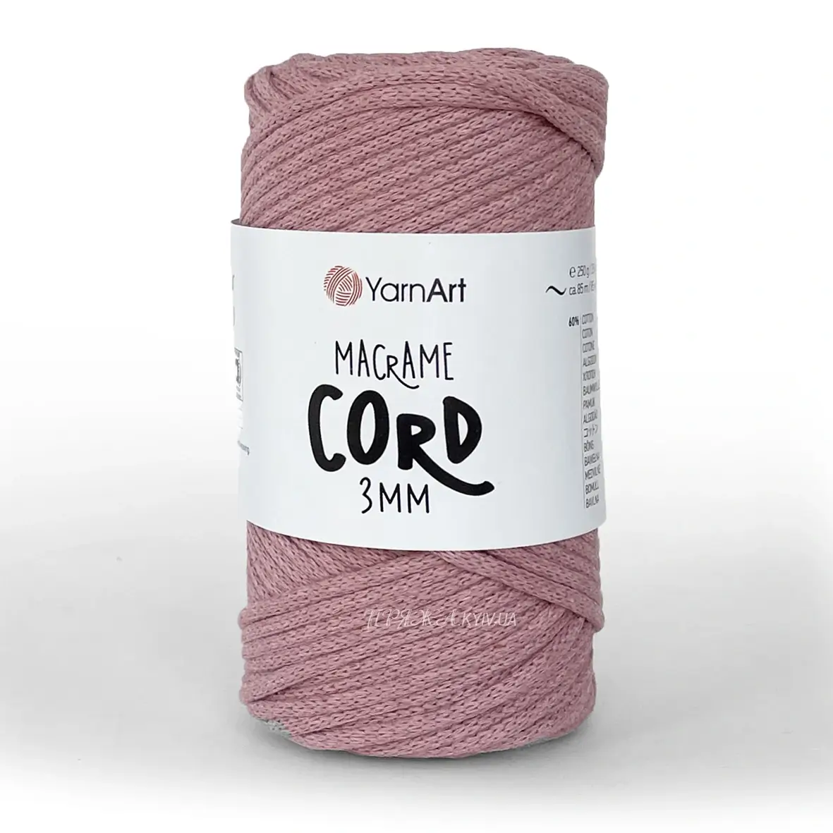yarnat_macrame_cord_3mm_792 YarnArt Macrame Cord 3мм 792 ліловий — міцний бавовняний шнур 3мм для в'язання сумки гачком купити в Магазин пряжі Київ, Хорива 1 А