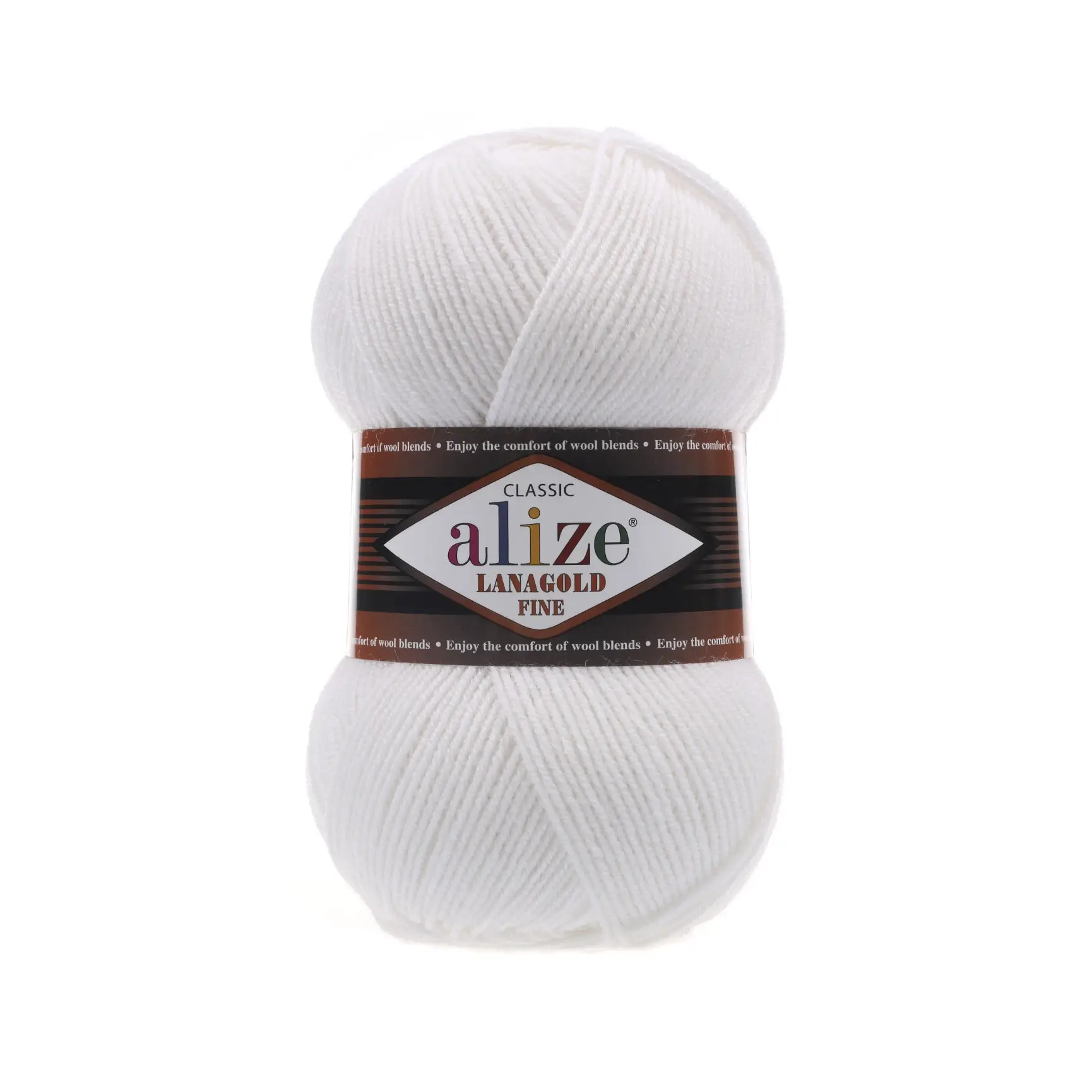 Alize_lanagold_fine_55 Alize Lanagold Fine 55 білий — моток 100г, напіввовна