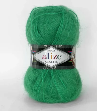 Alize Mohair Classic 455 яскраво-зелений — мохерова пряжа 100г/200м Alize