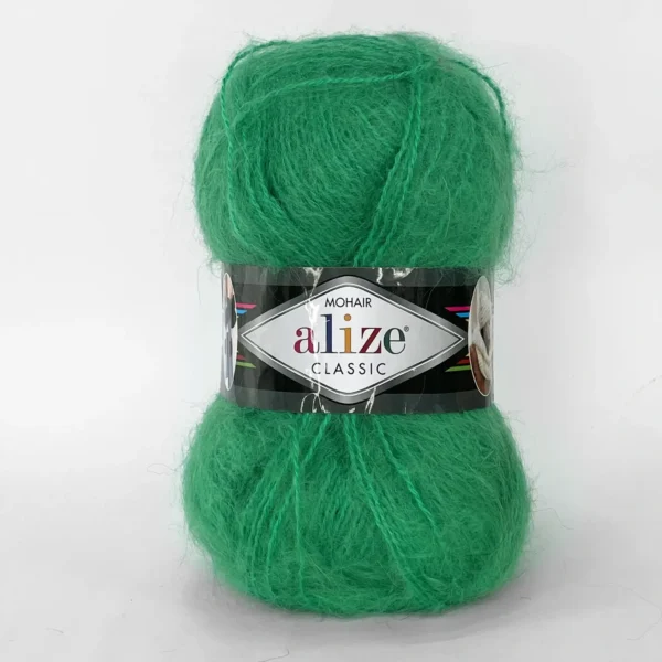 Alize Mohair Classic 455 яскраво зелений пряжа 100г 200м Alize. купити в магазині пряжі Київ, Хорива 1 А