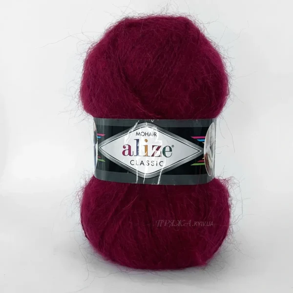 Alize Mohair Classic 57 вишневий пряжа 100г 200м Alize. купити в магазині пряжі Київ, Хорива 1 А