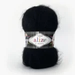 Alize Mohair Classic 60 чорний пряжа 100г 200м Alize. купити в магазині пряжі Київ, Хорива 1 А