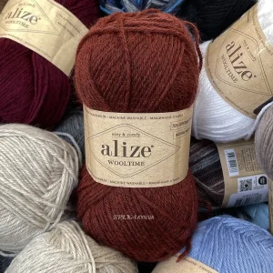 Alize Wooltime 588 теракот — моток 100г 75% вовна супервош