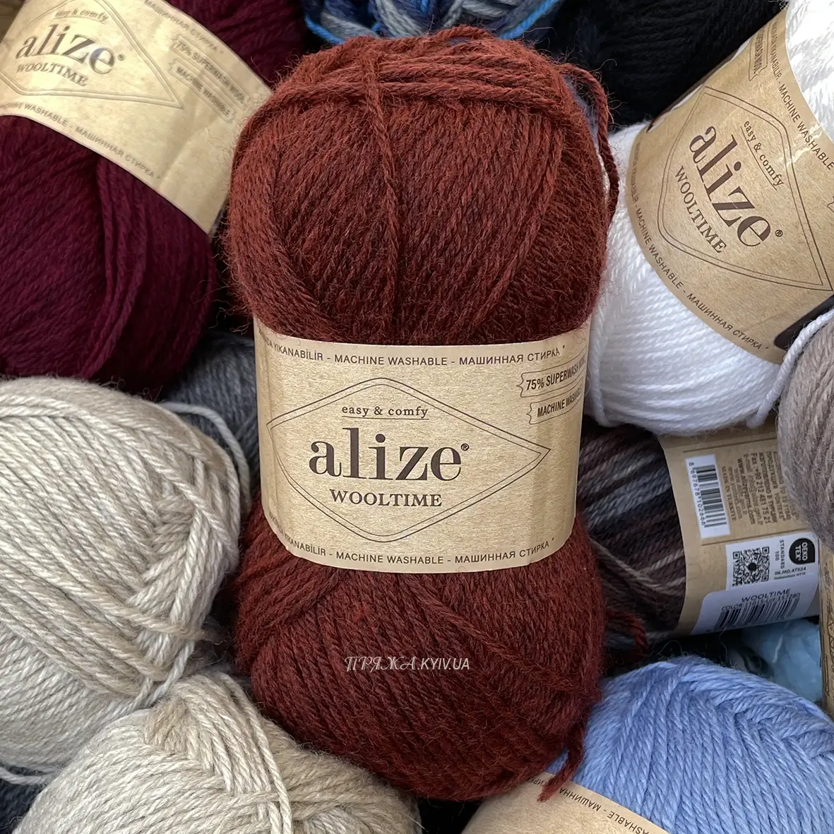 Alize_wooltime_588 Alize Wooltime 588 теракот — моток 100г 75% вовна супервош