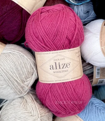 Alize Wooltime 740 фуксія — моток 100г 75% вовна супервош