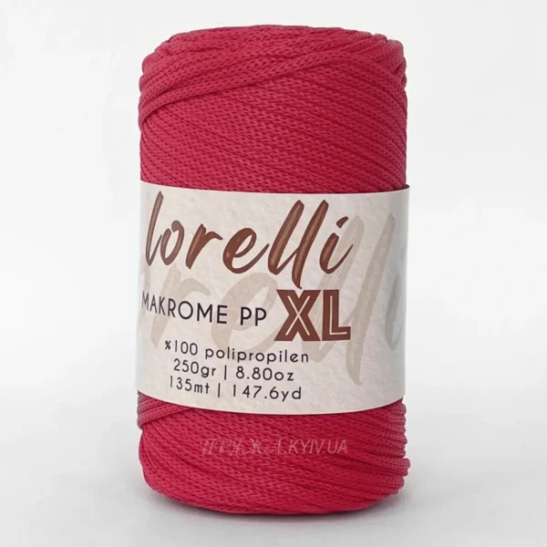 Червоний шнур макраме 3 мм Lorelli Makrome XL 172 — для припинди та сумок, моток 250г