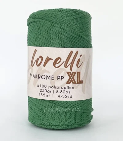 Lorelli Makrome XL 172 зелений — шнур макраме 3мм, моток 250г