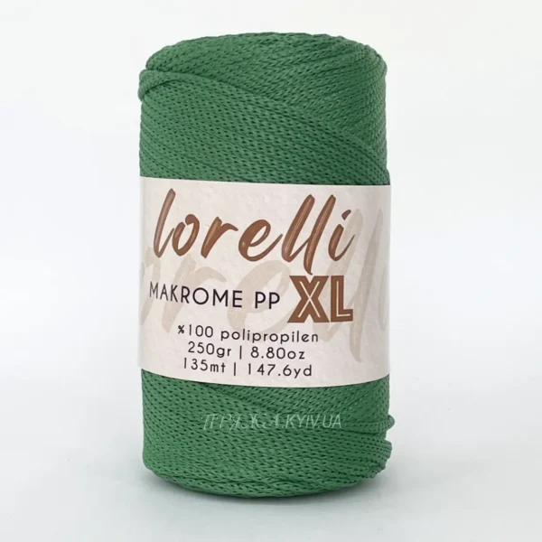 Lorelli Makrome XL 172 зелений — шнур макраме 3мм, моток 250г