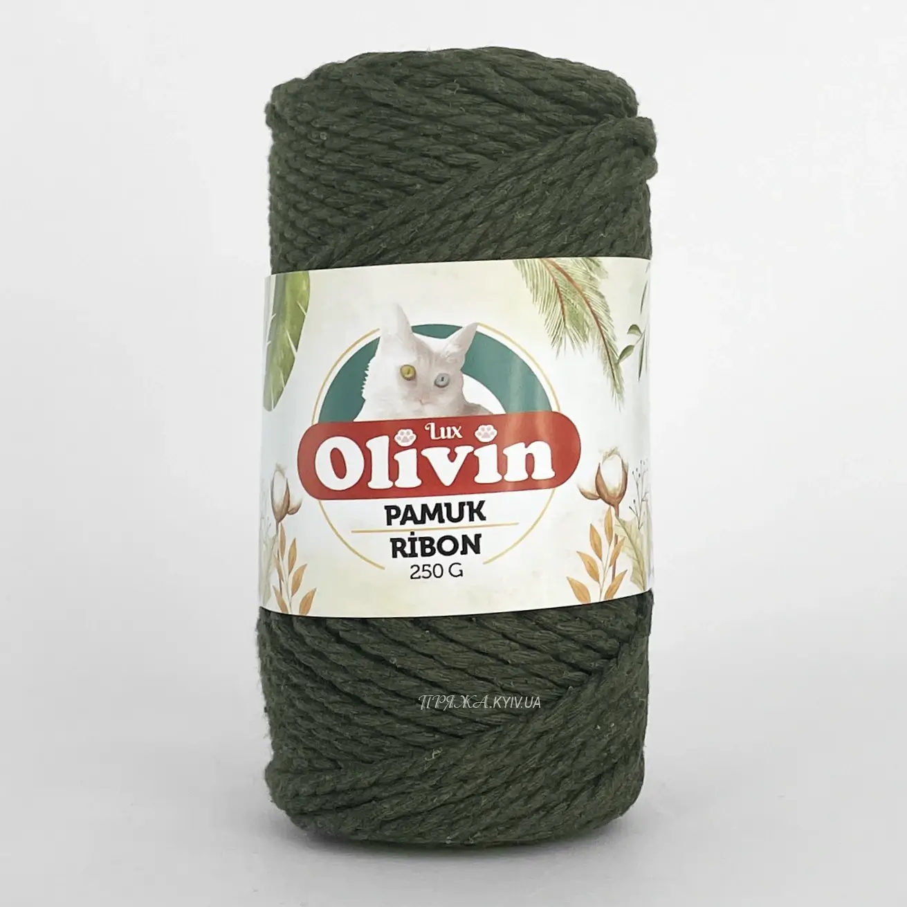 Olivin_makrome_3630 Кручений шнур макраме 3 мм хакі Olivin Makrome 3 мм 3630 100% бавовна 105м /250г Туреччина