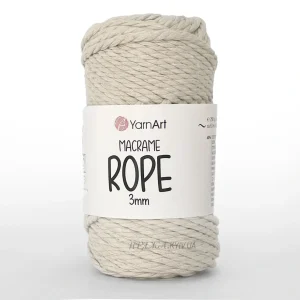 Yarnart Macrame Rope 3мм 753 бежевий — кручений шнур макраме для припинди та пано