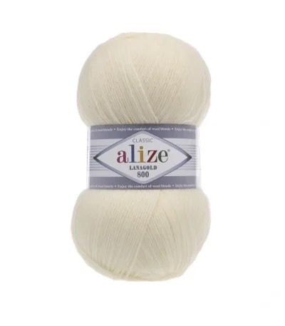 Alize Lanagold 800 450 пломбір — моток 100г, тонка напіввовна