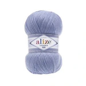 Alize Lanagold 800 846 синій джинс — моток 100г, тонка напіввовна