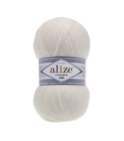 Alize Lanagold 800 450 пломбір — моток 100г, тонка напіввовна