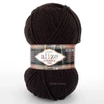 Alize Lanagold Fine 60 чорний — моток 100г, напіввовна