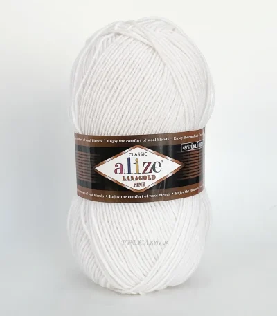 Alize Lanagold Fine 57 бордовий — моток 100г, напіввовна