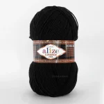 Alize Lanagold Fine 180 зелений приглушений — моток 100г, напіввовна