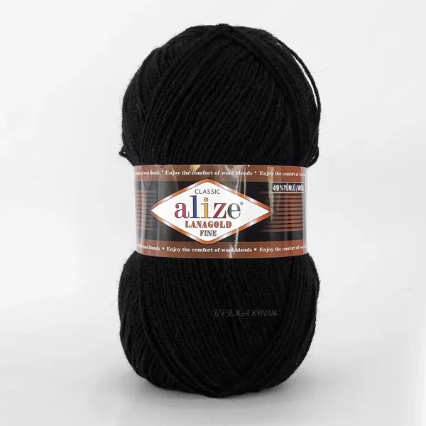 Alize Lanagold Fine [attr name="pa_n-color"] [attr name="pa_color"] — моток 100г, напіввовна
