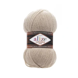 Alize Lanagold Fine 29 хакі — моток 100г, напіввовна