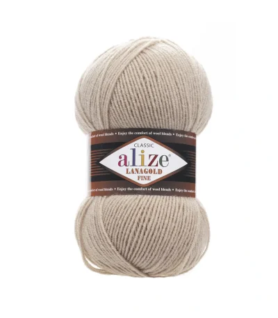 Alize Lanagold Fine 180 зелений приглушений — моток 100г, напіввовна