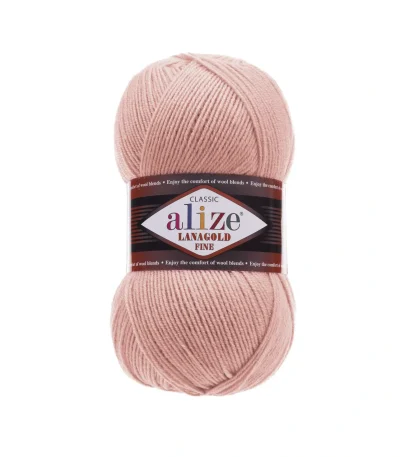 Alize Lanagold Fine 161 пильно-рожевий — моток 100г, напіввовна